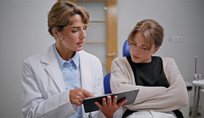 Woman at a consultation