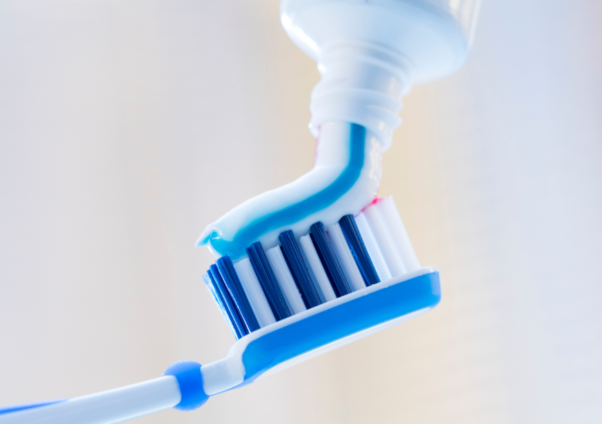 Toothpaste on brush